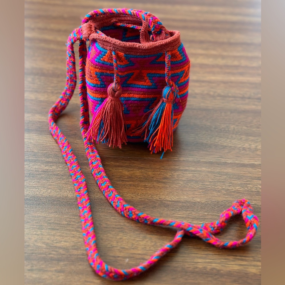 Wayuu Style Mochila Mini Red With Multi Crossbody… - image 1